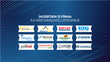İAOSB’den 12 Firma, Türkiye’nin İlk 1000 İhracatçısı Arasında Yer Aldı